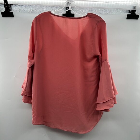 Zenana Outfitters Women's Long Bell Sleeve V-Neck Top Rosewood Size Small - Picture 7 of 9